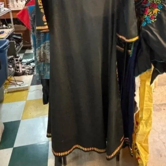 Black & Gold Embroidered Caftan Maxi Dress - Picture 5 of 5